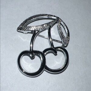 Sarah Coventry Silver Cherry Brooch